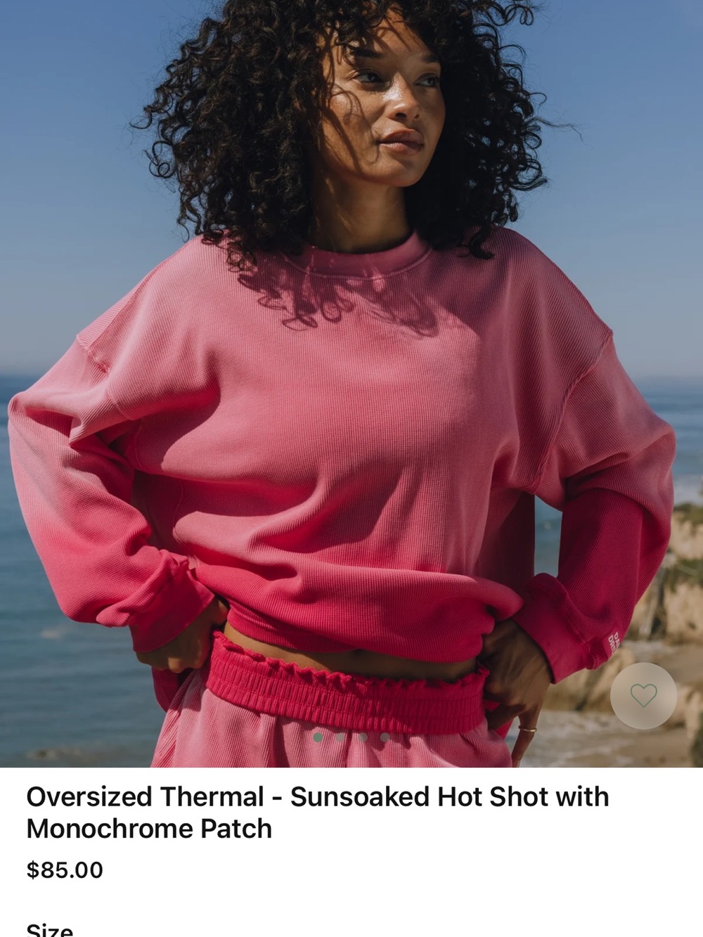 Daily Drills Oversized Women's Thermal Sweatshirt Hot Pink